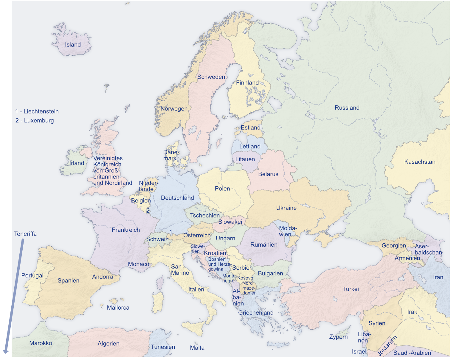 2023 - Europa (Dr. Julia Naudszus, modifiziert, San Jose (Karte), CC BY-SA 3.0, via Wikimedia Commons)